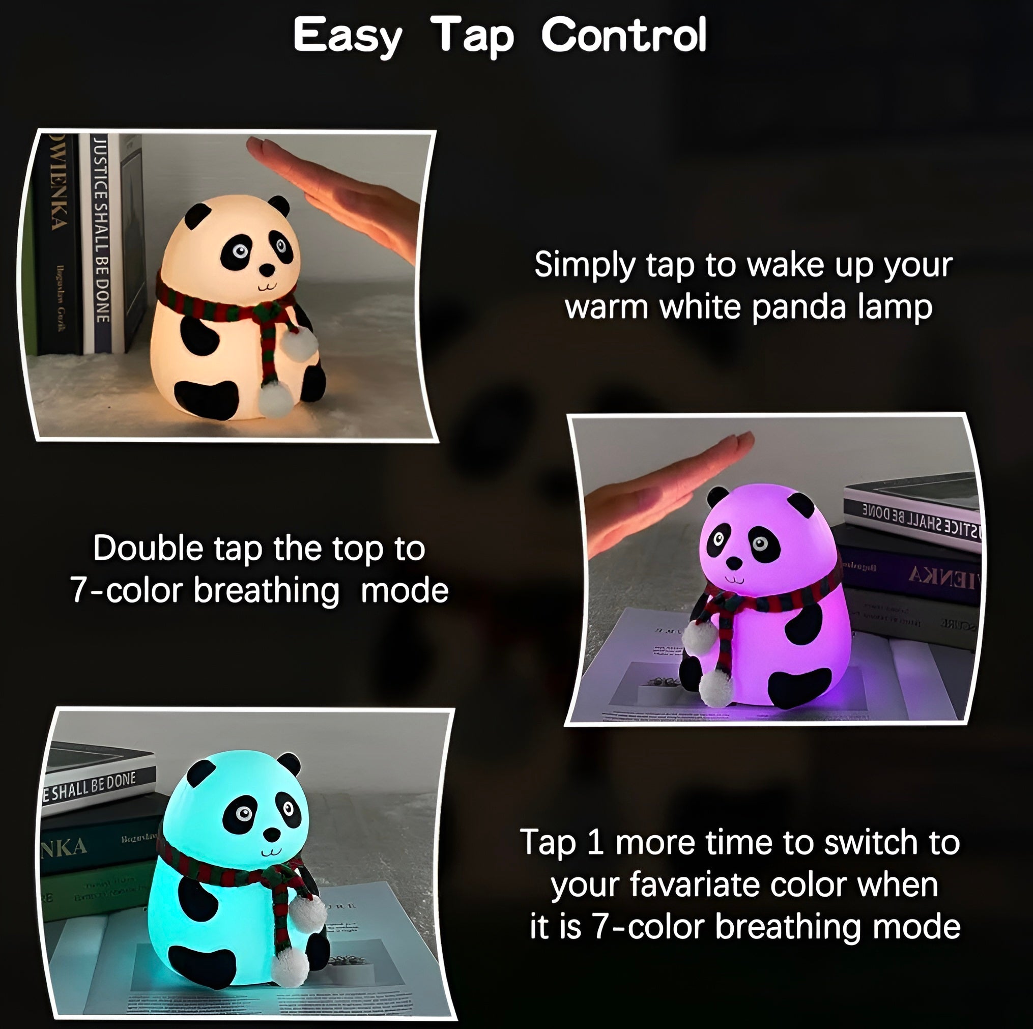 Cute panda silicon lamp| Rechargeable