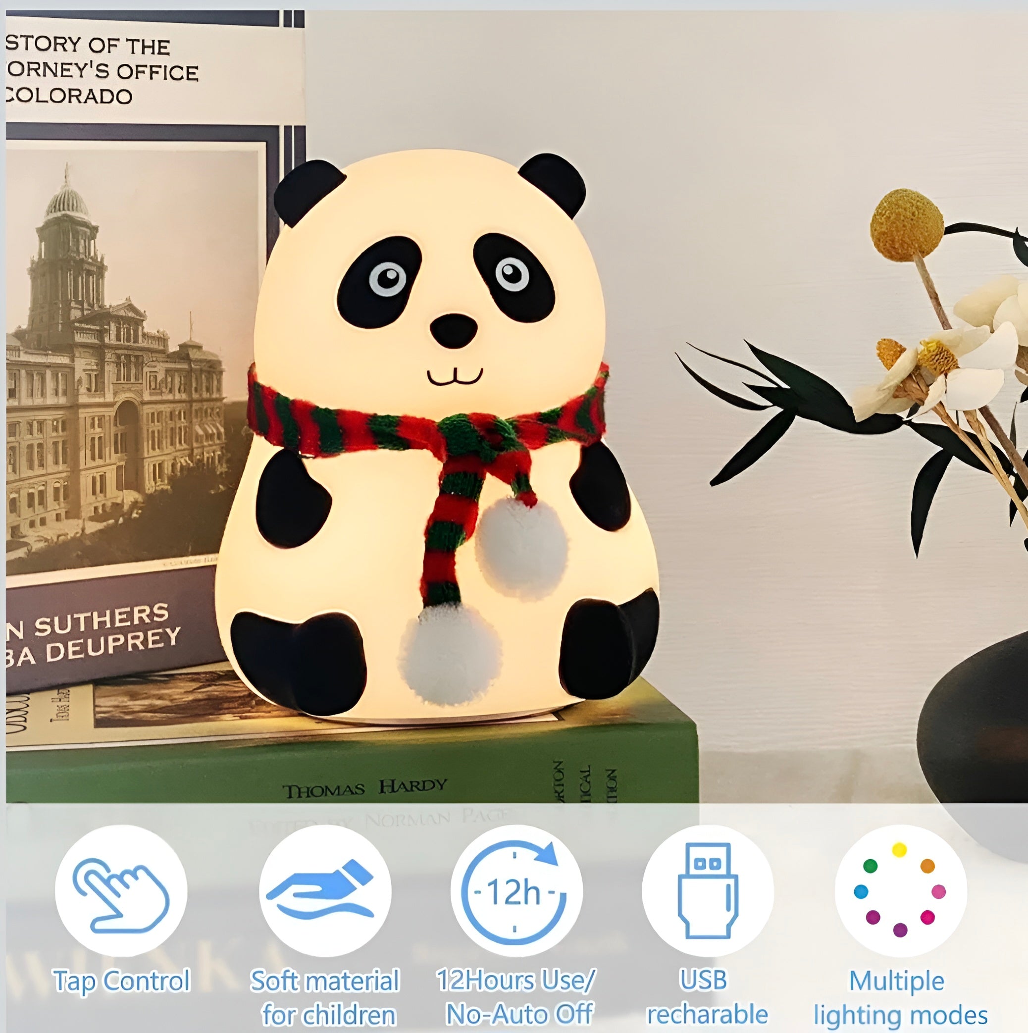 Cute panda silicon lamp| Rechargeable