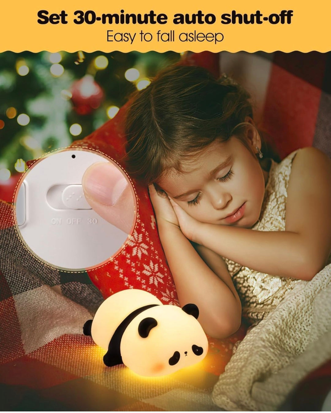 Sleeping panda silicon lamp| Rechargeable