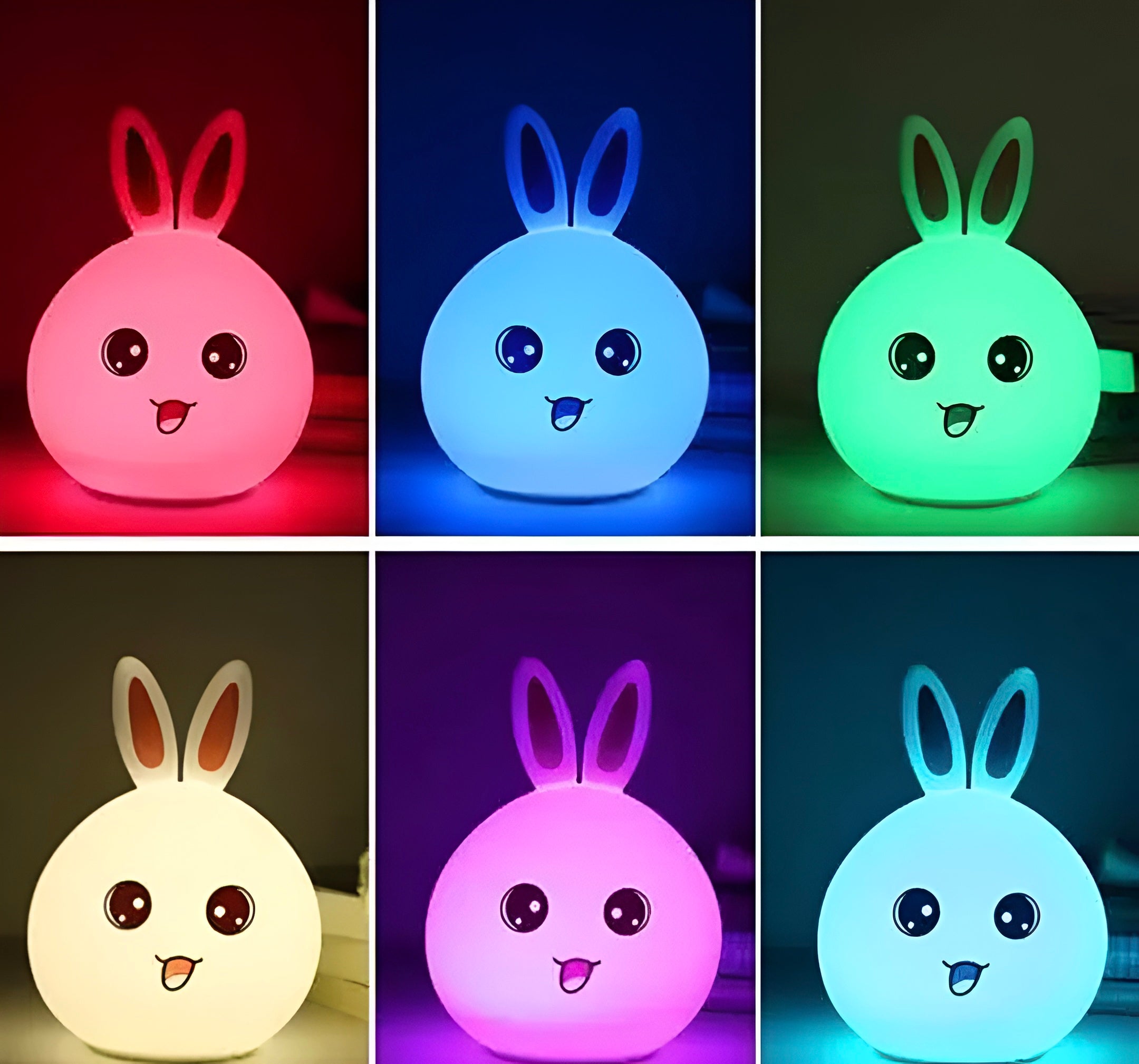 Cute rabit face silicon light lamp| Rechargeable